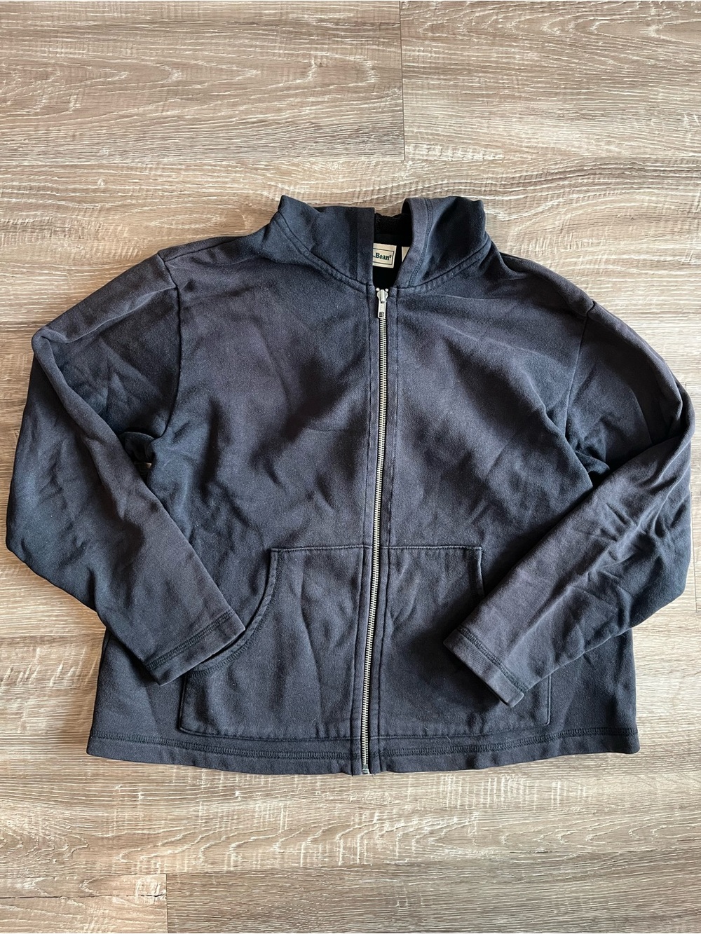 L.L.Bean Black Zip Jacket Hoodie Women’s Medium Cotton Lightweight